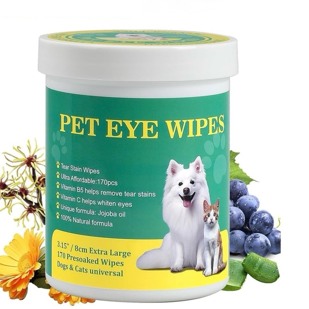 Pet Eye Wipes‎ Gentle Tear Stain Remover Pads For Dogs & Cats 170 PCS Presoaked